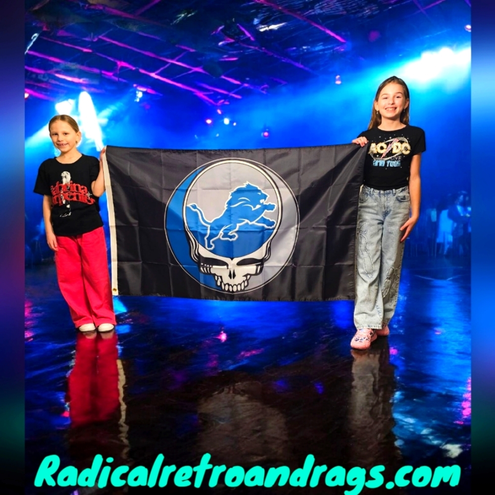 Grateful Dead Detroit Lions Flag 3' X 5' New Steal Your Face